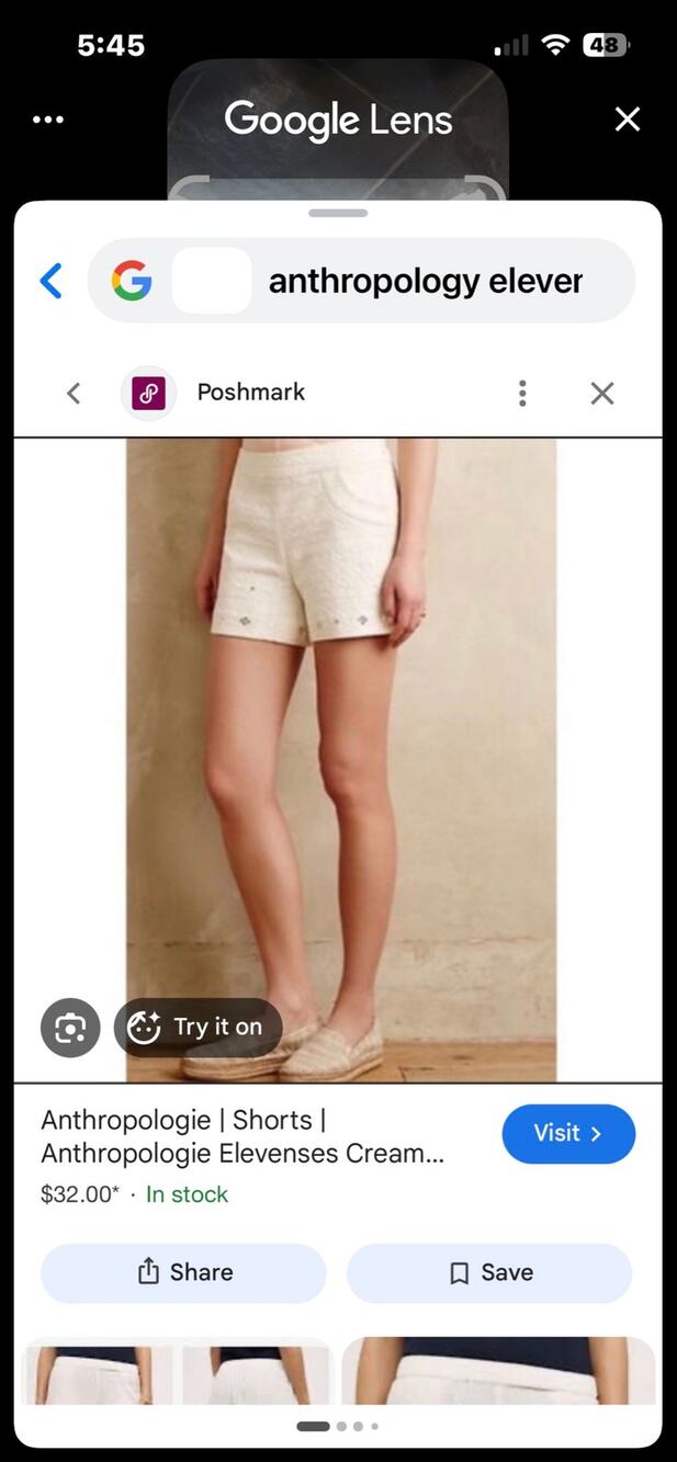 Anthropology elevenses Beya Short-Women-6-Ivory- Jacquard
Fabric-Sequin-1052